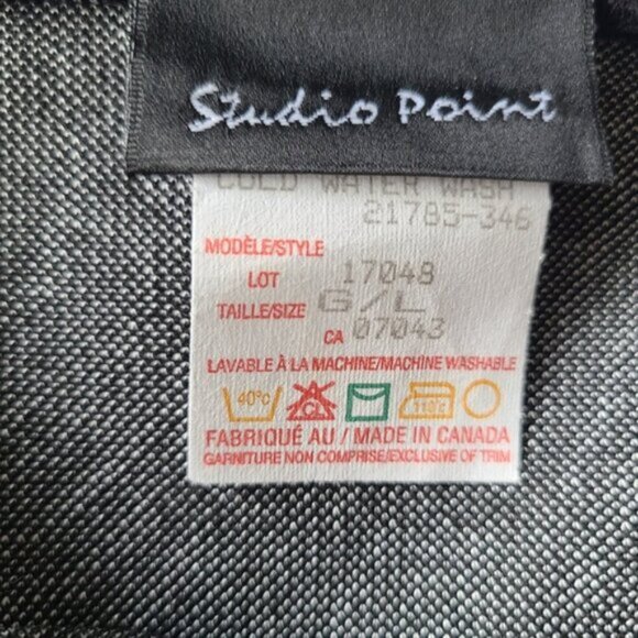 Studio Point A Line Pencil Skirt Black and White Swirl Stretch Midi Skirt - Picture 5 of 5